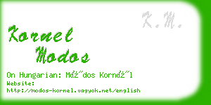kornel modos business card